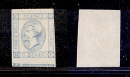 REGNO - 1863 - Litografico - Resti Di Stampa - 15 Cent Celeste Chiaro (12) Senza Gomma - Toccato A Destra In Alto - Part - Sonstige & Ohne Zuordnung