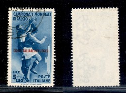 COLONIE - EGEO - EMISSIONI GENERALI - 1934 - 5 + 2,50 Lire Calcio (79) Usato (600) - Sonstige & Ohne Zuordnung