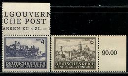 CE0076 Poland 1943 Krakow Castle Building 2V Edged Paper MNH - Otros & Sin Clasificación