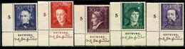 CE0082 Poland 1942 Celebrity Copernicus And Other 5V With Right-angle Edge Engraving Version MNH - Andere & Zonder Classificatie