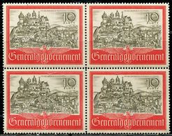 CE0086 Poland 1941 Ancient Krakow Scenery 1V Engraving Version Block Of 4 MNH - Altri & Non Classificati