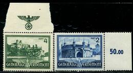 CE0089 Poland 1941 Krakow Castle Building 2V Edged Paper MNH - Altri & Non Classificati