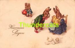 CPA CHROMOLITHO PITTIUS LAPIN PAQUES EASTER BUNNY CARD - Pâques