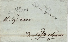 1806- Lettre De 110 / CHIAVARI + Cursive " Préfet / Dépt. Des Apennins " - 1792-1815: Veroverde Departementen