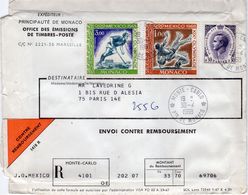 O.E.T.P. Monaco - Envoi Contre Remboursement 1968 - Poststempel