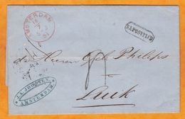 1849 - Lettre Pliée En Néerlandais De Rotterdam Vers Amsterdam, Pays Bas - Marcofilia