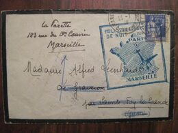 France 1938 1ere Liaison Aeropostale De Nuit Paris Marseille Enveloppe Cover Air Mail Par Avion Ste Foy La Grande - 1960-.... Briefe & Dokumente