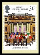 GB GREAT BRITAIN 1984 MINT PHQ CARDS LONDDON ECONOMIC SUMMIT CONFERENCE LANCASTER HOUSE No 76 FLAGS USA JAPAN USA CANADA - PHQ Cards
