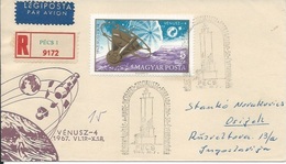 Letter FI000108 - Hungary Pecs Soviet Union (USSR SSSR Russia) Space Program 1967 - Sonstige & Ohne Zuordnung