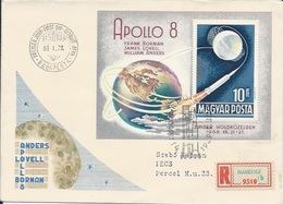 Letter FI000112 - Hungary USA Space Program Apollo 8 1968 - Andere & Zonder Classificatie