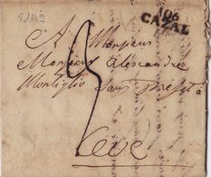 21149# LETTRE 106 CAZAL DEPARTEMENT CONQUIS MARENGO CASALE 1810 Pour CEVA Italie ITALIA - 1792-1815: Veroverde Departementen