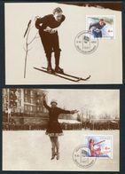 1990 Norway Winter Olympics Lillehammer X 4 Maximum Cards. Skiing, Skating, Alpine Sports - Maximumkarten (MC)