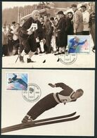 1992 Norway Winter Olympics Lillehammer X 4 Maximum Cards. Skiing, Ski Jump, Alpine Sports - Cartes-maximum (CM)