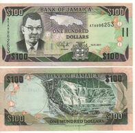 JAMAICA  100 Dollars  P84f    Dated 15.01.2011   (Sir Donald Sangster -Dunn's River Falls)   UNC - Jamaica