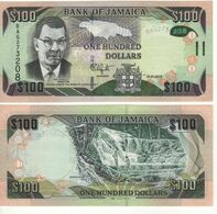 JAMAICA  100 Dollars  P95a    Dated  01.01.2014   (Sir Donald Sangster -Dunn's River Falls)   UNC - Jamaica