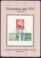 1974 Norway Frimerkets Dag, Stamp Day Souvenir Block - Otros & Sin Clasificación