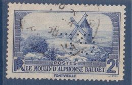 Le Moulin D'Alphonse Daudet N°311 Oblitéré Perforé G.L. - Andere & Zonder Classificatie