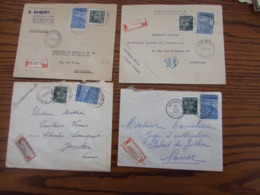 7 Documents (4 Recommandés Et 3 EXPRES) Affranchis Au Type "EXPORTATIONS". Bureaux De: ETTERBEEK, COURRIERE, BRUXELLES - 1948 Exportación