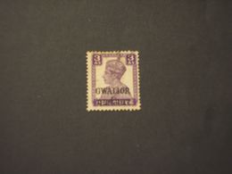 GWALIOR - 1938/40 RE 3 A. Violetto - TIMBRATO/USED - Gwalior
