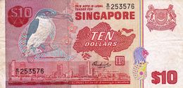 Singapore 10 DOLLAR ND 1979 (1980) VF P-11b "free Shipping Via Regular Air Mail (buyer Risk)" - Singapour
