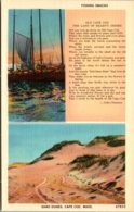 Massachusetts Cape Cod Fishing Smacks And Sand Dunes With Poem By John Chipman - Cape Cod