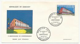 DAHOMEY => FDC => 3eme Anniversaire De L'Indépendance.- Cotonou - 1963 - Bénin – Dahomey (1960-...)