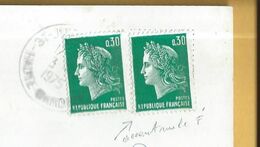 30 Cts Marianne De Cheffer - Variété Accent Sur Le F - Storia Postale