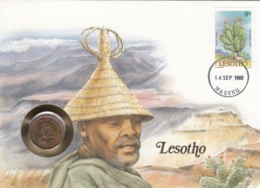 AK - Numis Brief - (Münzbrief) - LESOTHO - 1988 -mit Beschreibung - Lesotho