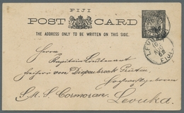 Fiji-Inseln - Ganzsachen: 1902, 1 Penny-Ganzsachenkarte Schwarz In Guter Bedarfserhaltung Entwertet - Altri & Non Classificati