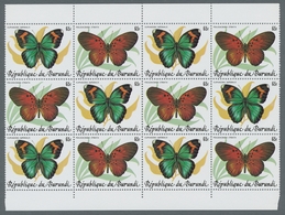 Burundi: 1984, Schmetterlinge, 10 Werte Sechsmal Komplett In Jeweils 5 Tadellos Postfrischen Paaren. - Unused Stamps