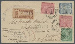 Panama: 1895, Einschreibbrief Mit Dekorativer Mischfrankatur Der 1892-Freimarkenausgabe, 1 C., 2 C. - Panama