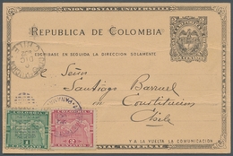 Panama - Ganzsachen: 1902, Ganzsachenkarte Zu 2 Centavos Von Kolumbien Mit Beifrankatur Der Landkart - Panama