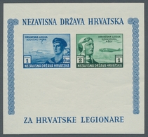 Kroatien: 1943, Blockausgabe Für Die Kroatischen Legionäre, Nur Die 1 Und 2 Kuna-Werte In Originalfa - Croatia