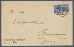 Schweiz: 1899, Bf. Der Schweiz. Gesandtschaft Berlin Nach Binningen Mit 20 Pfg. Violettultramrin Paa - Covers & Documents