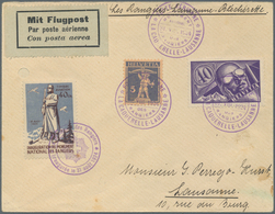 Schweiz: 1924, 40 C Flugpostmarke In MiF Mit 5 C Tell Und 40 Cts. SOLDATENMARKE Auf Flugpostbrief La - Covers & Documents