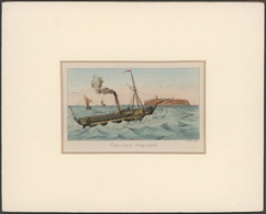 Helgoland - Besonderheiten: 1852 (ca), "Fahrt Nach Helgoland": Handkolorierte Abbildung (mit Passpar - Heligoland