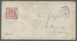 Thurn & Taxis - Marken Und Briefe: 1862, 3 Kr. Karmin Auf Weißem Zier-Prägbf. "258" MEININGEN Nach S - Other & Unclassified
