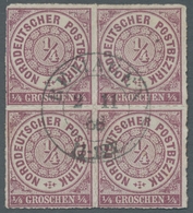 Norddeutscher Bund - Marken Und Briefe: 1868, 1/4 Gr. Braunviolett, Farbfrischer, Zentrisch Gestempe - Altri & Non Classificati