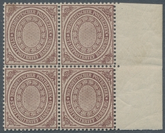 Norddeutscher Bund - Marken Und Briefe: 1869, 1/2 Schilling Lilabraun, Im Tadellos Postfrischem Vier - Altri & Non Classificati