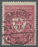 Deutsches Reich - Inflation: 1922, Gewerbeschau, 1 1/4 M. In Der Seltenen Farbe Lebhaftrötlichkarmin - Other & Unclassified