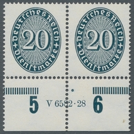 Deutsches Reich - Dienstmarken: 1927, Strohhutmuster 20 Pfg. Schwarzblaugrün Mit Liegendem Wasserzei - Dienstzegels