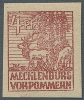 Sowjetische Zone - Mecklenburg-Vorpommern: 1946, Abschiedsserie 4 Pfg. In Der Seltenen Farbe Lebhaft - Other & Unclassified