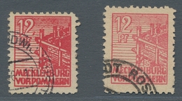 Sowjetische Zone - Mecklenburg-Vorpommern: 1946, Abschiedsserie 12 Pfg. Papier Y, Die Besseren Farbe - Other & Unclassified