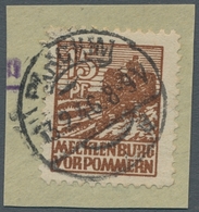 Sowjetische Zone - Mecklenburg-Vorpommern: 1946, Abschiedsserie 15 Pfg. In Der Selteneren Farbe "mit - Other & Unclassified