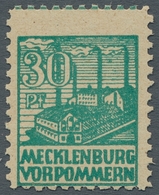 Sowjetische Zone - Mecklenburg-Vorpommern: 1946, Abschiedsserie 30 Pfg. In Der Seltenen Farbe "dunke - Other & Unclassified