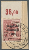 Sowjetische Zone - Allgemeine Ausgaben: 1948, Aufdruckserie Arbeiter, 60 Pfg. Karminrot Bis Braunkar - Altri & Non Classificati