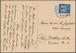 DDR: 1949, "12 Pfg. Postgewerkschaft Mit PLF V", Oberrandwert Als Portorichtige EF Auf Karte Von NEU - Covers & Documents