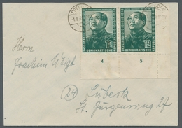 DDR: 1951, Deutsch-Chinesische Freundschaft, 12 Pf. Grün Als Unteres Eckrandpaar Als Portogerechte M - Covers & Documents