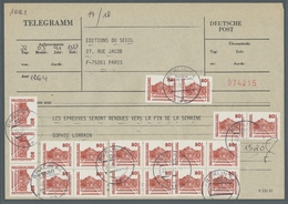 DDR: 1990, 19 Stück Der Freimarke 80 Pfennig Schwärzlichorangerot In Diversen Einheiten Als Mehrfach - Other & Unclassified