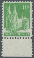 Bizone: 1948, Bauten 10 Pfennig Dunkelgelblichgrün In Type I, Mit Dem Seltenen Wasserzeichen 1 X, Mi - Altri & Non Classificati